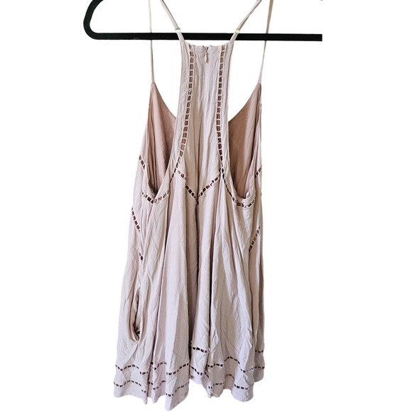 Lulus Sleeveless Mini Casual Light Brown Cutout Mini Dress Size Medium - Picture 5 of 8